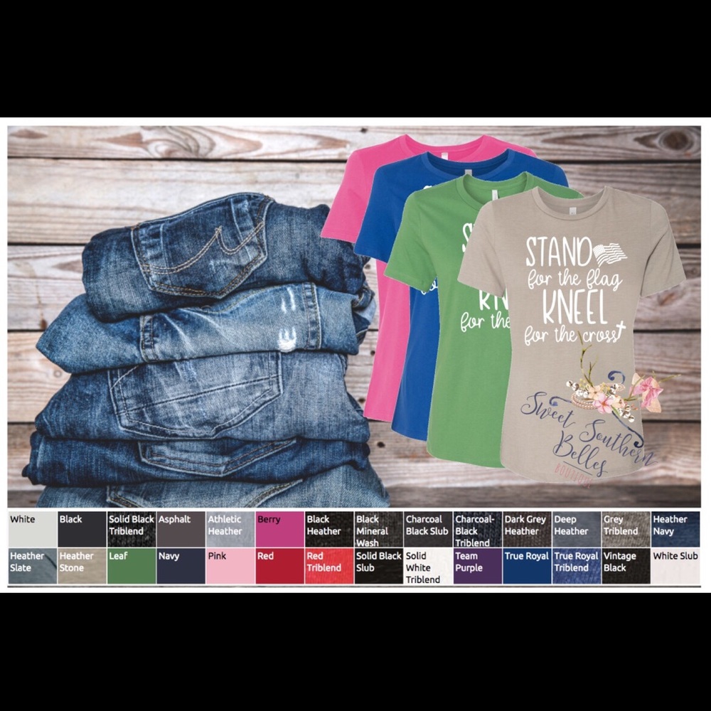 Stand For The Flag Kneel for the cross custom tee